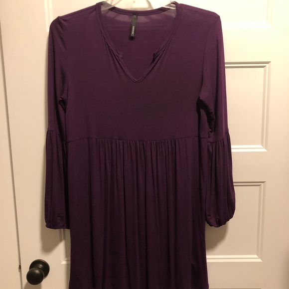 Eggplant Knee Length Dress